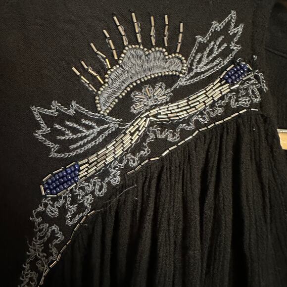 FREE PEOPLE | Sweet Fantasy Beaded Boho Flowy Beaded Top | Size Small - Picture 4 of 10